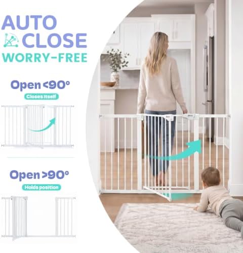 Sekey Baby Gate for Stairs, 30-57" Extra Wide No Drilling Dog Gate - Image 3