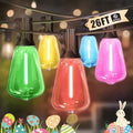 LAMPHOME 2-Pack 26Ft ST38 Outdoor String Lights, Multicolor Lights with 24+2 Edison LED Shatterproof Colorful for Outside Bistro Christmas Patio Party Decorations by ULL