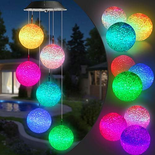 Toodour Solar Wind Chime, Color Changing Ball Wind Chimes Gifts for Mom by Toodour