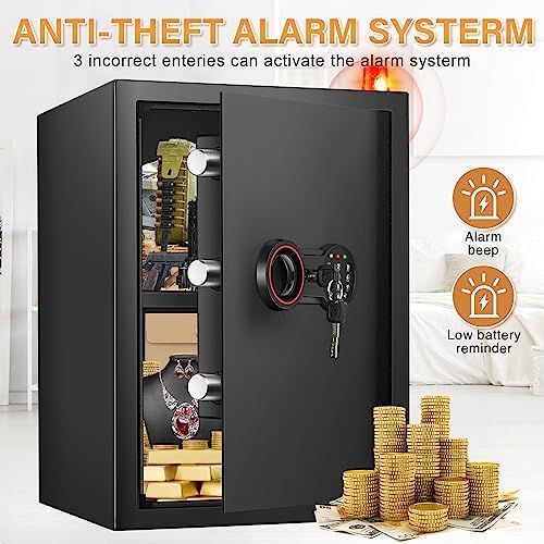 [3.3Cub] Large Home Safe Box with Fireproof Waterproof Bag, 19.7" Tall Safe - Image 4