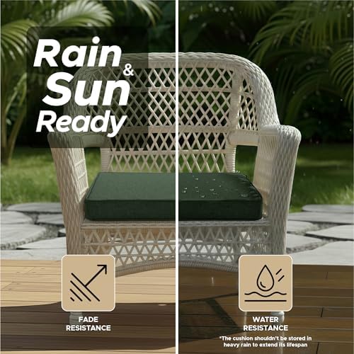 Outdoor Chair Cushions, Set of 4, 18 x 18 Inch, Olive Green - Image 3