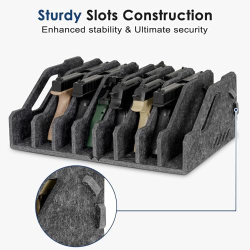 Pistol Rack for Gun Safe, Soft Felt, Handgun Rack, Revolver Firearm Holder - Image 4