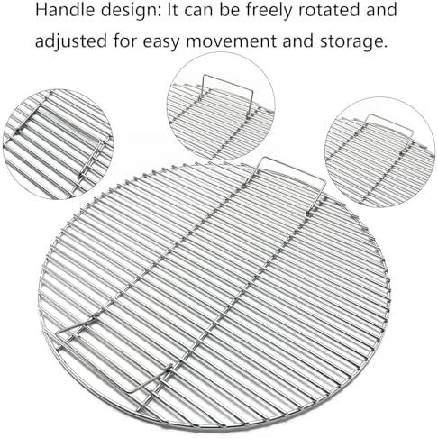24" Round Cooking Grates for BGE, Big Green Egg XL, Summit E6 S6 Kamado Joe Pro Joe Big Joe Charcoal Grill and Firering Outdoor BBQ, Fire Pit Camping, Picnics Grid - Image 4