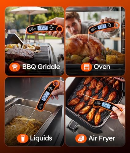 Instant Read Meat Thermometer Digital, Food Thermometer for Cooking, Orange - Image 6