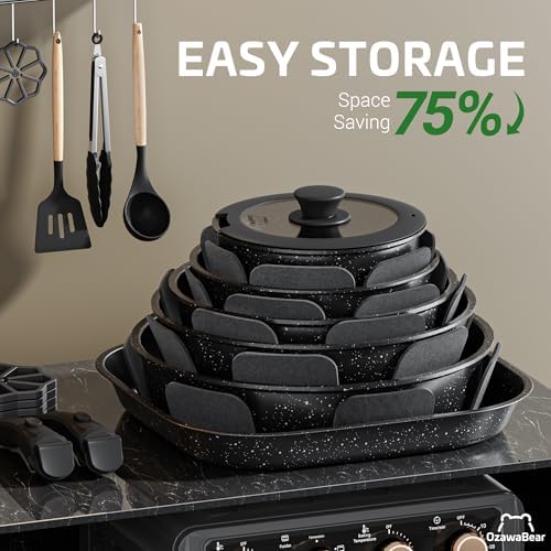 26 Pcs Pots and Pans Set Non Stick, Detachable Handle Cookware - Image 4