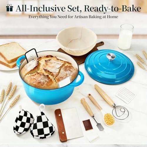 Enameled Cast Iron Dutch Oven pot 6.5 QT with Lid for Bread Baking - Image 2