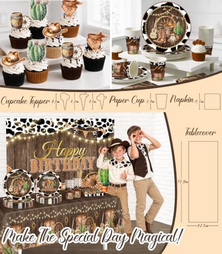 Cowboy Birthday Party Decorations, Western Theme Party Set Serves 20 - Image 5