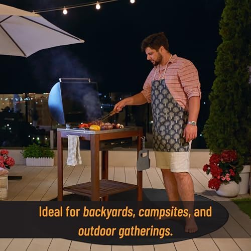 UNCO - Nonstick Grilling Mats 60 Inch, Round Fire Pit Mat, 60", Black Double-Sided Fireproof Design, Reusable, Portable, 3 Layers, Waterproof & Easy to Clean, Grill Matt for Outdoor - Image 6