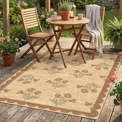 4x6 Covered Outdoor Patio Rug - Washable Front Door Mat Entry Rug by Othilic