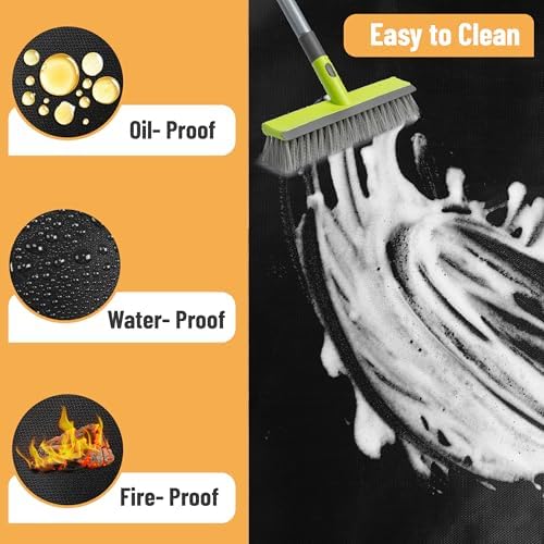 UNCO- Large Under Grill Mats for Outdoor Grill, 65" x 48", Black Double-Sided, Fireproof, Reusable, Portable, 3 Layers, Waterproof & Easy to Clean, Grill Matt for Outdoor Grill Deck Protector - Image 5