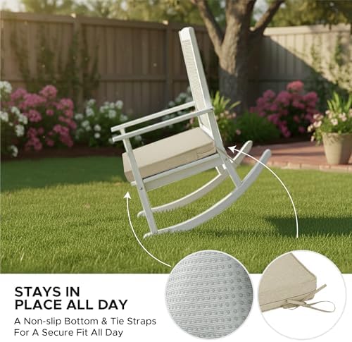 Outdoor Chair Cushions, Set of 6, 24 x 24 Inch, Beige - Image 5