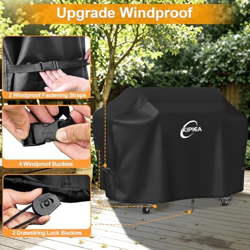 Kipiea 600D Pellet Grill Cover for Camp Chef Woodwind 36, Woodwind Pro 36, Waterproof BBQ Smoker Cover, UV Resistant, No Tear, No Fading - Image 4