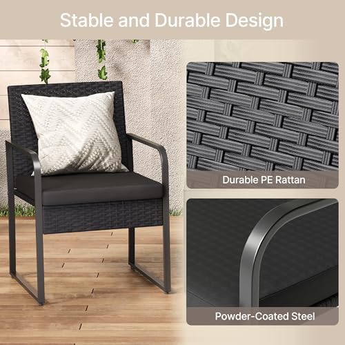 Gizoon 3 Pieces Patio Furniture Sets, Outdoor Rattan Conversation - Image 6