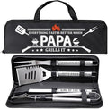 Papa Gifts from Grandkids, Gifts for Papa Christmas, Grilling Accessories, Heavy Duty Stainless Steel Grill Set BBQ Grill Tools for Outdoor Grill with Aluminum Case, Camping Grill Utensils Set by Unknown