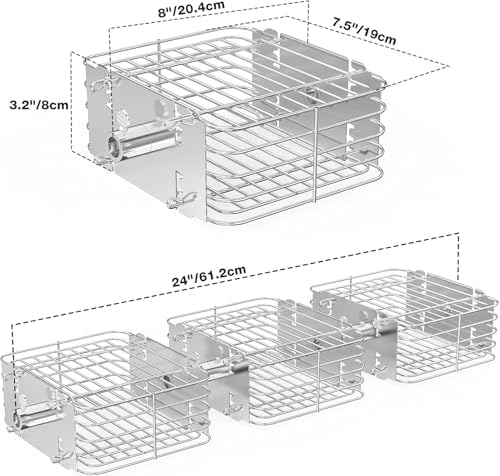 onlyfire Stainless Steel Rotisserie Basket Set BBQ Grilling Basket, 3pcs - Image 2