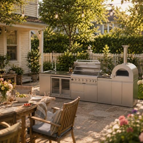 147" Modular Outdoor Kitchen,120,000 BTU,Propane Grill with Pizza Oven. - Image 3