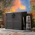 Outdoor Horizontal Storage Shed 36 Cu Ft with Lockable Doors, Waterproof Storage Box for Backyards, Portable Outdoor Storage Cabinet Easy to Assemble by Unknown