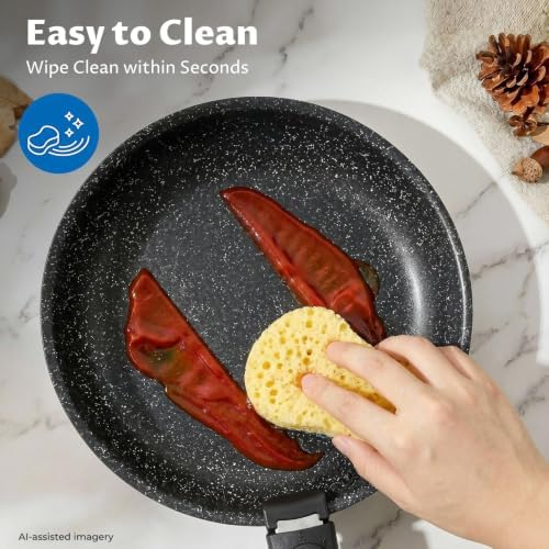 BEZIA Induction Cookware Set 10 Pieces, Nonstick Pots and Pans Set with Removable Handles, for All Hobs, Stackable Design, Dishwasher/Oven Safe, PFAS Free - Image 5