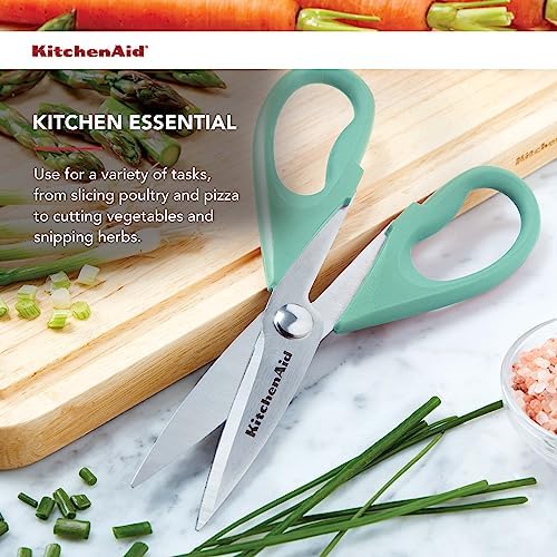 KitchenAid All Purpose Kitchen Shears with Protective Sheath Durable Stainless Steel Scissors,Dishwasher Safe,Soft Grip Comfort Handle,8.72 Inch,Aqua Sky,(Pack of 12) - Image 3