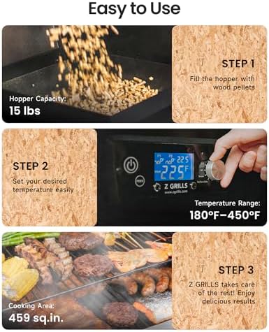 Z GRILLS 450E Pellet Smoker Grill, PID 3.0, 180-450°F Temperature - Image 3