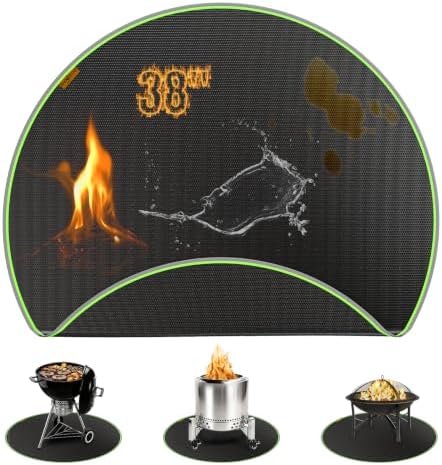 38'' Fire Pit Mat for Solo Stove Bonfire, Fireproof Under Grill Mat by SHINESTAR