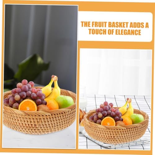 Rattan Woven Picnic Basket for Fruit and Snacks, Vintage Style - Image 4