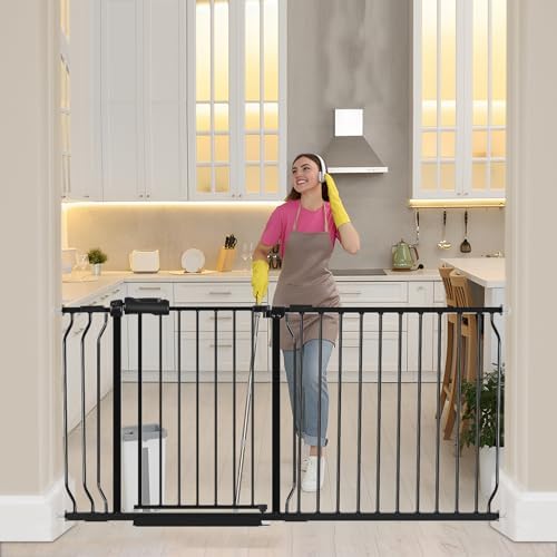 62 to 67 Inch Extra Wide Baby Gate for Doorway Stairs by HOOOEN
