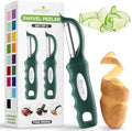 Spring Chef Swivel Potato Peeler w/Soft Grip Handle, Set of 2, Pine Green by SpringChef