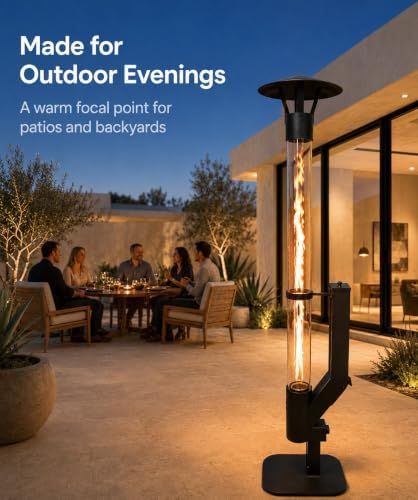 Wood Pellet Patio Heater, 58 Inch Outdoor Rocket Stove - Image 6