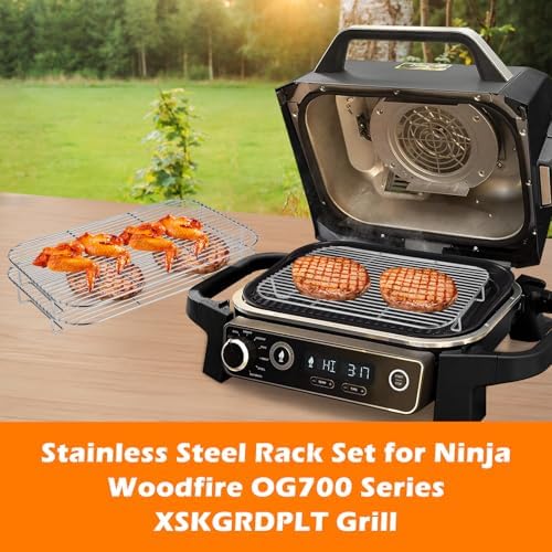 2Pcs Stainless Steel Grill Rack Set for Ninja Woodfire OG701 OG751,NonStick - Image 3