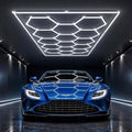 HYPERLITE Gen II Hexagon Garage Lights: 624W 62400LM 15 Grids Hexagon Led Lights, 6500K Ultra Bright Honeycomb Hex Lights, Easy Install, Durable Design for Garage, Car Detailing, Workshops, Gym by HYPERLITE