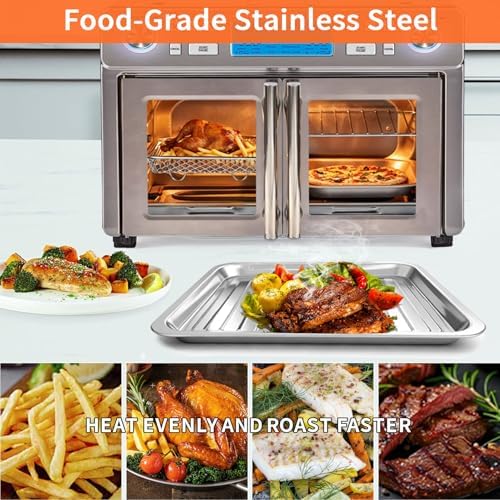 GWY Air Fryer Accessories for Emeril Lagasse French Door 360 Extra Large Dual Zone 25 QT Oven, Baking Set with Air Fryer Basket Baking Pan Tray Disposable Parchment Paper Reusable Baking Mat Cookware - Image 7