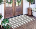 Black and White Striped Outdoor Rug 24"x51" Fall Layering Front Porch Rug by BUAGETUP