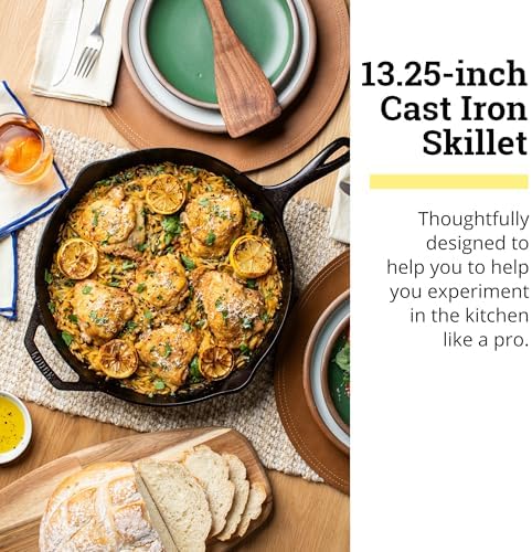Lodge Chef Collection 13.25 In Pre-Seasoned Cast Iron Skillet, Perfect Sear - Image 2