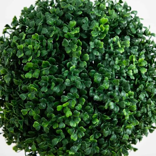 Nearly Natural 4 ft Artificial Triple Ball Boxwood Topiary Tree with Pot - Image 4