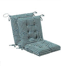 Outdoor Patio Cushion, Rocking Chair Cushion, Tufted Pads, Set of Upper and Lower with Ties Pack of 2 (2 Sets) - Back 20"×17", Seat 17"×17" (Green Houndstooth) by Makimoo