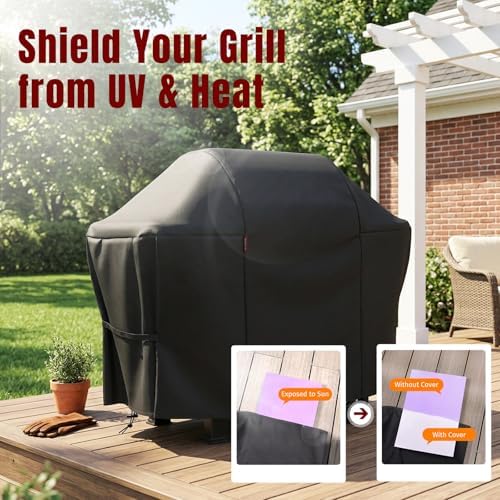 SHINESTAR 52-55" Grill Cover,Windproof with Magic Tape & Drawstring Bottom - Image 4