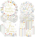 250Pcs Wildflower Bridal Shower Supplies for Engagement Wedding Serves 50 by Greencian