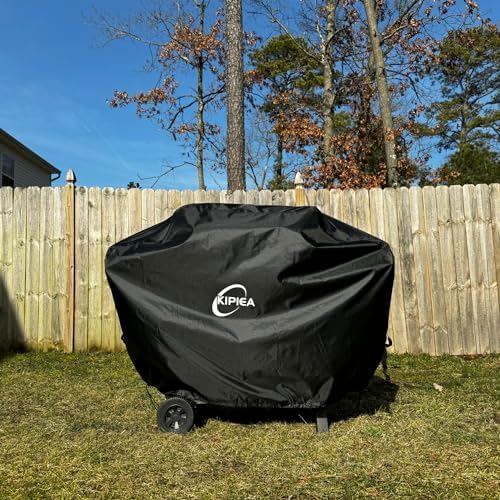 Kipiea 600D Heavy Duty Gas Grill Cover for Weber Genesis 300 Series & New Genesis 300 Grills, 60-Inch Waterproof BBQ Cover with Windproof Buckles, UV Resistant, No Tear, No Fading - Image 2