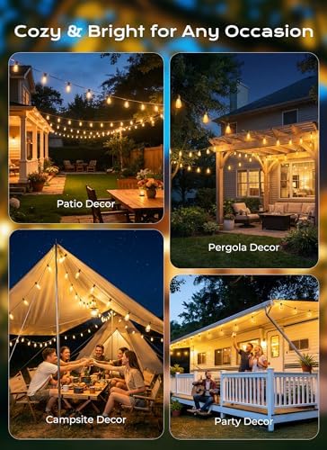 Brightown 37FT Solar String Lights Outdoor, 10+1 Shatterproof LED Lights - Image 7