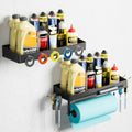 SUNTECH Garage Paper Towel Holder with 2 Shelves, Wall-Mount (Black) by Suntech