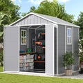 UDPATIO Resin Storage Shed 8x6 FT Plastic Outdoor Sheds with Floor, Gray by UDPATIO
