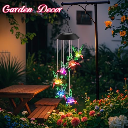 Winzwon Solar Wind Chimes, Christmas Gardening Hummingbird Gifts for Women - Image 3