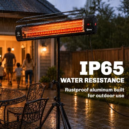 Outsunny Electric Patio Heater 1500 W Free Standing IP65 Waterproof Black - Image 4