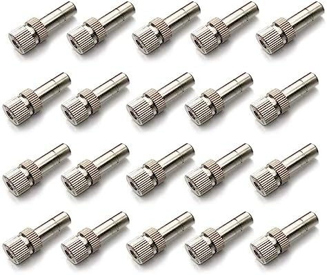 20pcs Brass Mister Nozzles, 6mm Misting Nozzles for Outdoor Cooling System, Landscaping, Air Humidification, Greenhouse Irrigation (without Filter, 0.031"/0.8mm Orifice) by wexecon