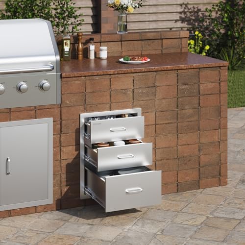 VEVOR Outdoor Kitchen Drawers 18"W x 23"H x 23"D Stainless Steel - Image 2