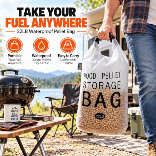 Charcoal Storage Bin with Wheels, 35-40LB Wood Pellet Storage Containers - Image 6