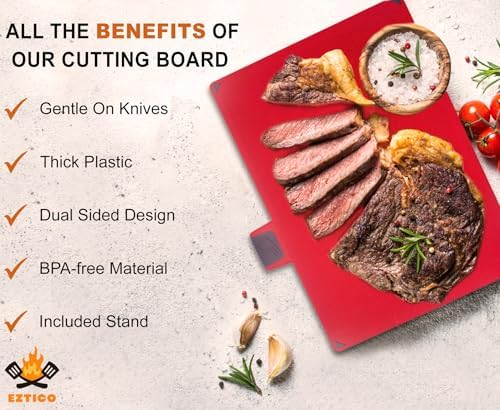 4-Piece Non-Toxic Cutting Board Set 12"L x 9"W with Premium Scissors – BPA-Free Plastic and Rubber Chopping Boards for Kitchen Essentials with Organizer, Dishwasher Safe Accessories Holder. - Image 3