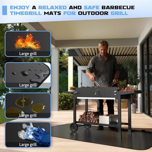 65 x 48 Grill Mat for Outdoor Grill, 20 mil Fire Resistant BBQ Pad - Image 5