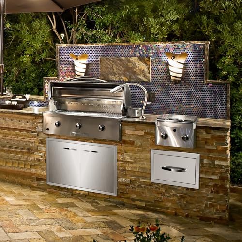 Outdoor Kitchen Drawers Stainless Steel, BBQ Drawer Inserts for Built-in Patio Grill Station, 14''W x 8.5''H x 23''D - Image 2